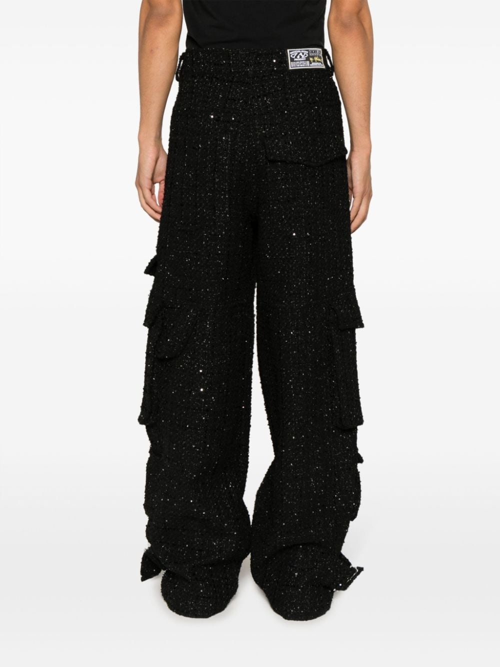 widw-leg tweed cargo trousers - 4