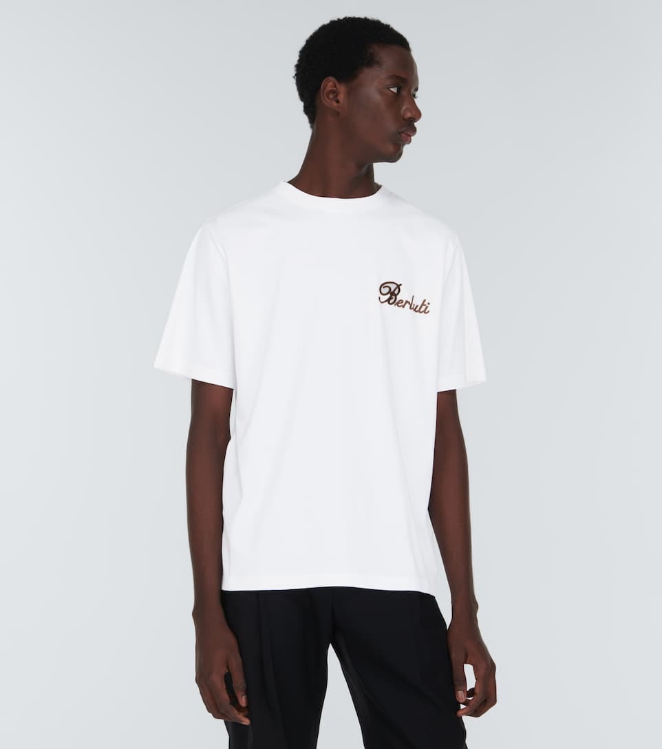 ◆関税込◆【Berluti】embroidered cotton jersey T-shirt Scritto Embroidered T-shirt | Berluti DE