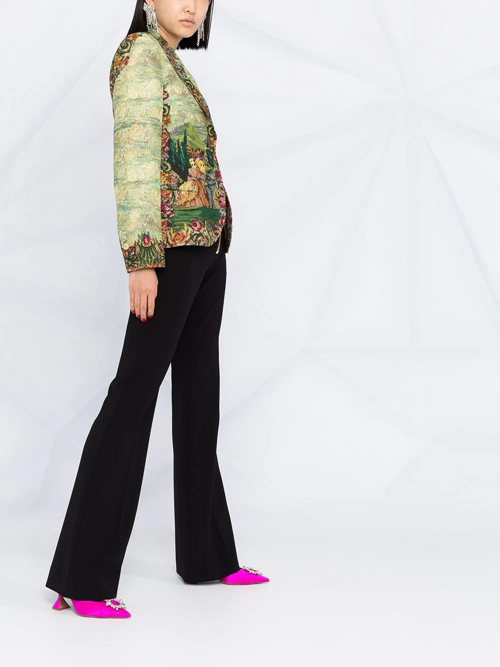 garden print blazer - 6