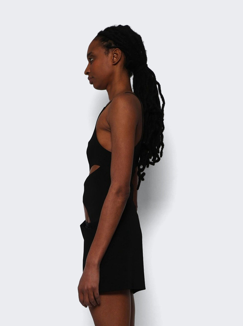 Single Strap Asymmetric Cutout Mini Dress Black 4