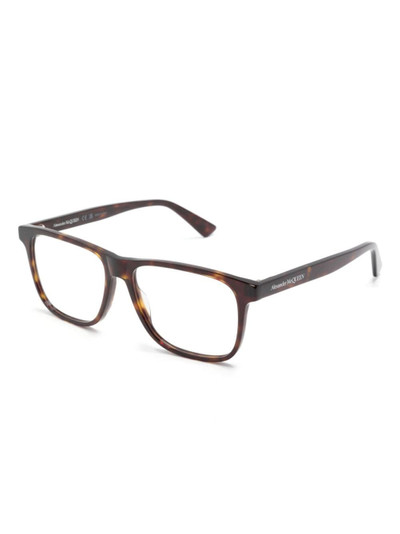 Alexander McQueen tortoiseshell-frame square-frame glasses outlook
