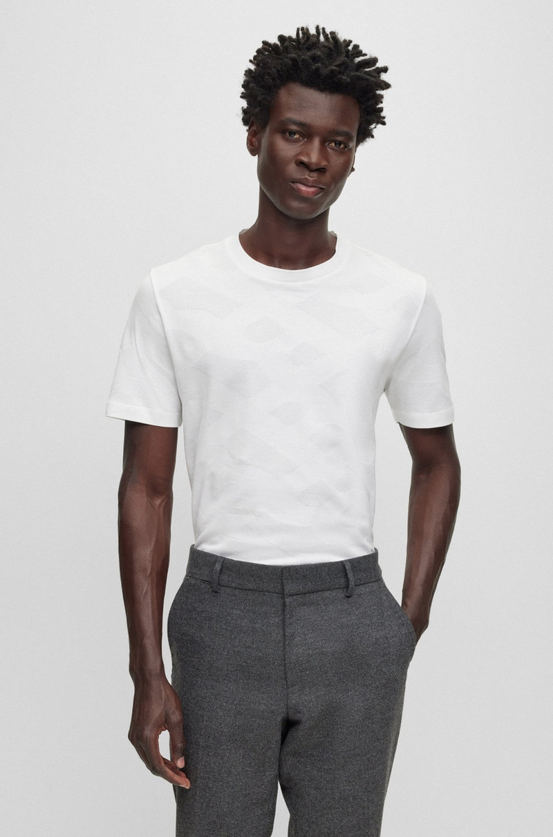 MERCERISED-COTTON T-SHIRT WITH LARGE JACQUARD-WOVEN MONOGRAMS 2