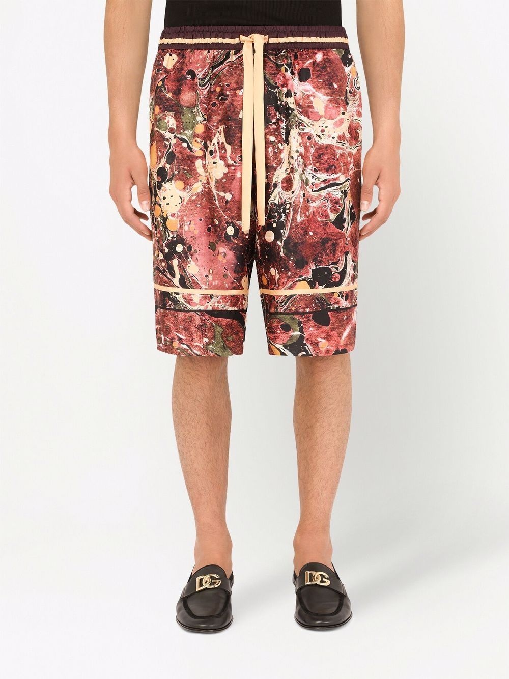 graphic-print track shorts - 3