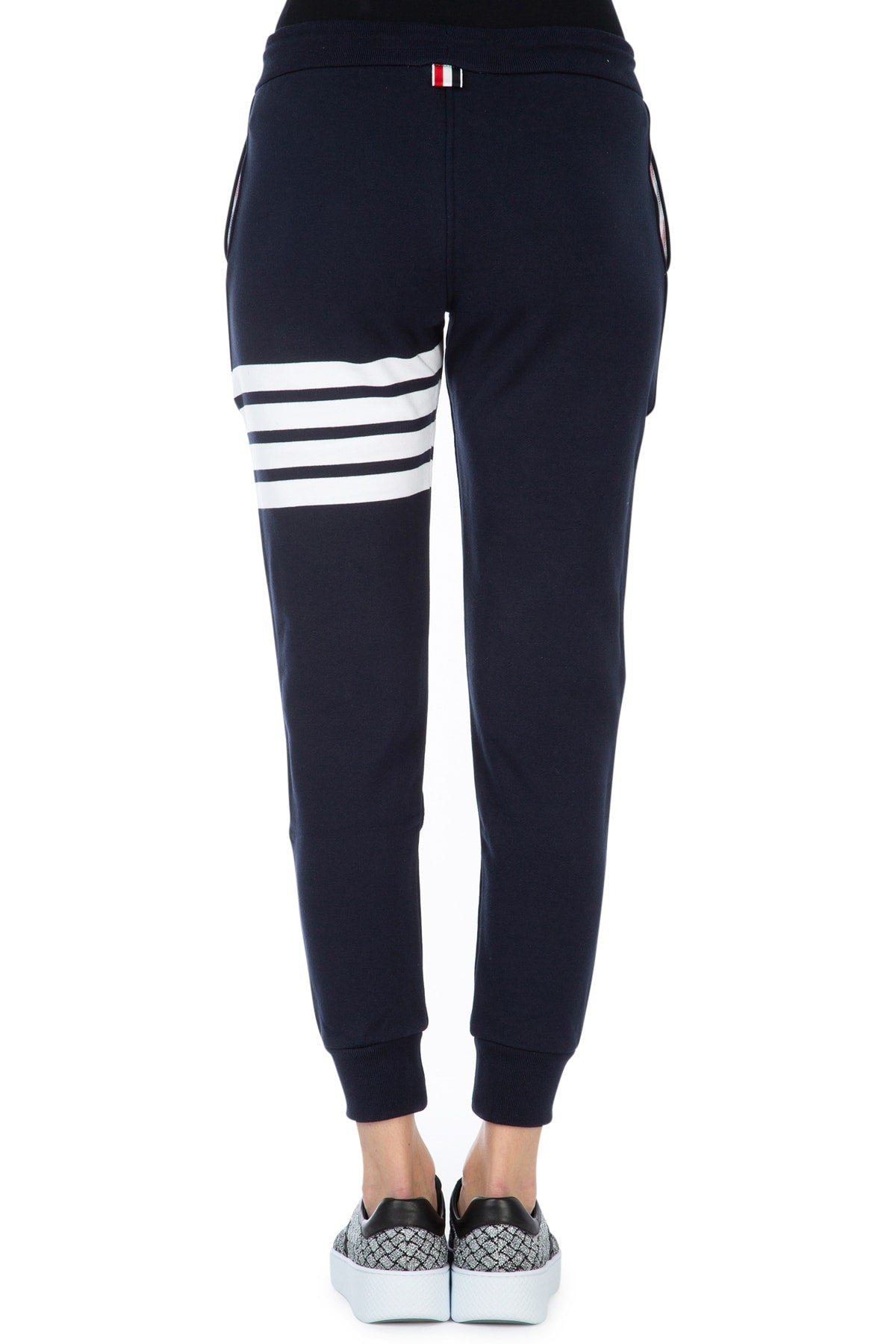 Thom Browne Women Navy Blue Cotton Joggers - 3