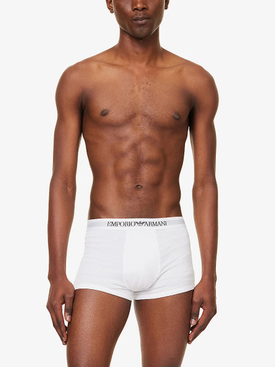 EMPORIO ARMANI Branded-waistband pack of three cotton-jersey trunks outlook