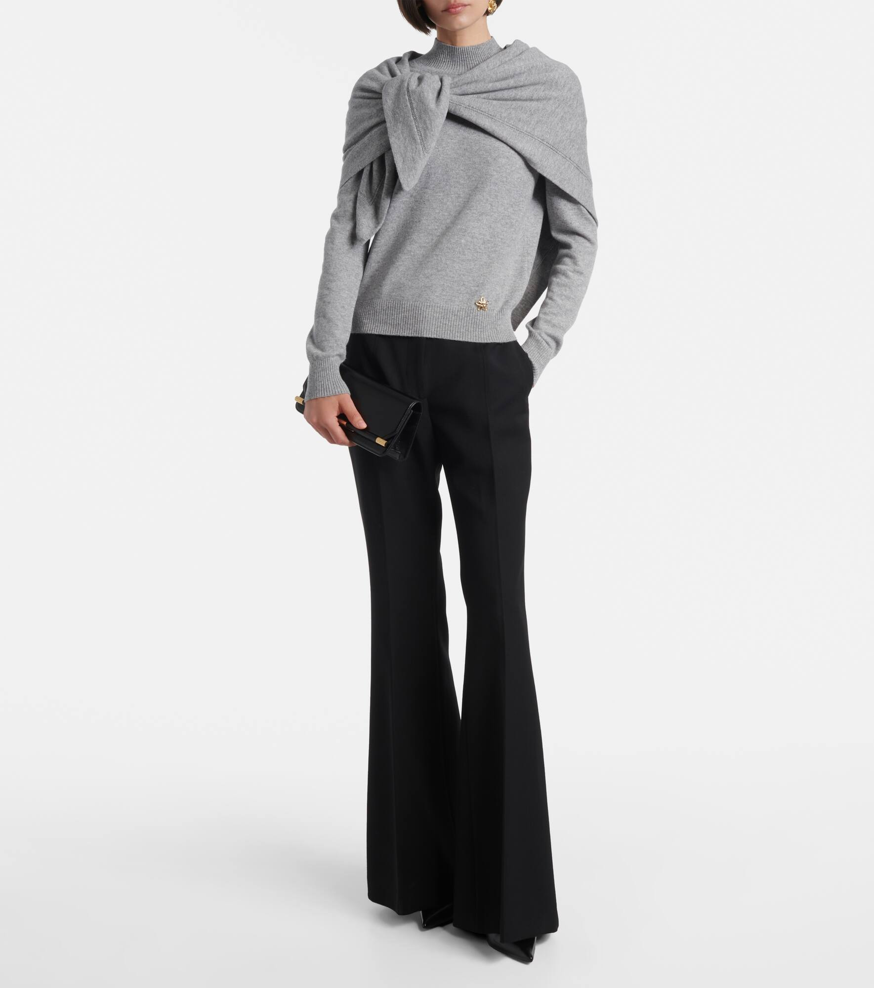 Scarf-detail cashmere sweater - 2