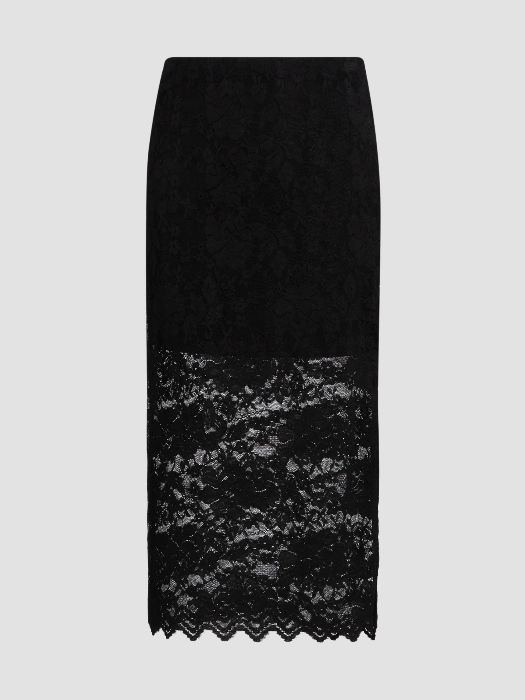 Women's Kiera Laced Sheath Midi-Skirt - Black - 1
