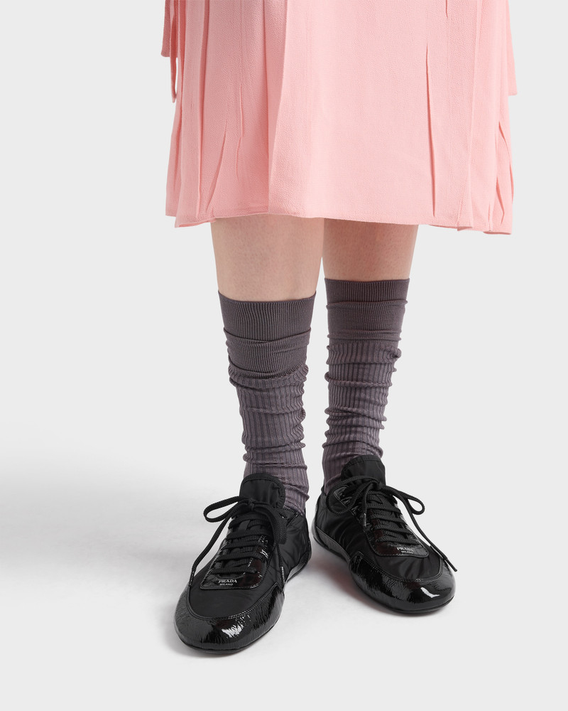 Prada Collapse Re-Nylon and leather sneakers outlook