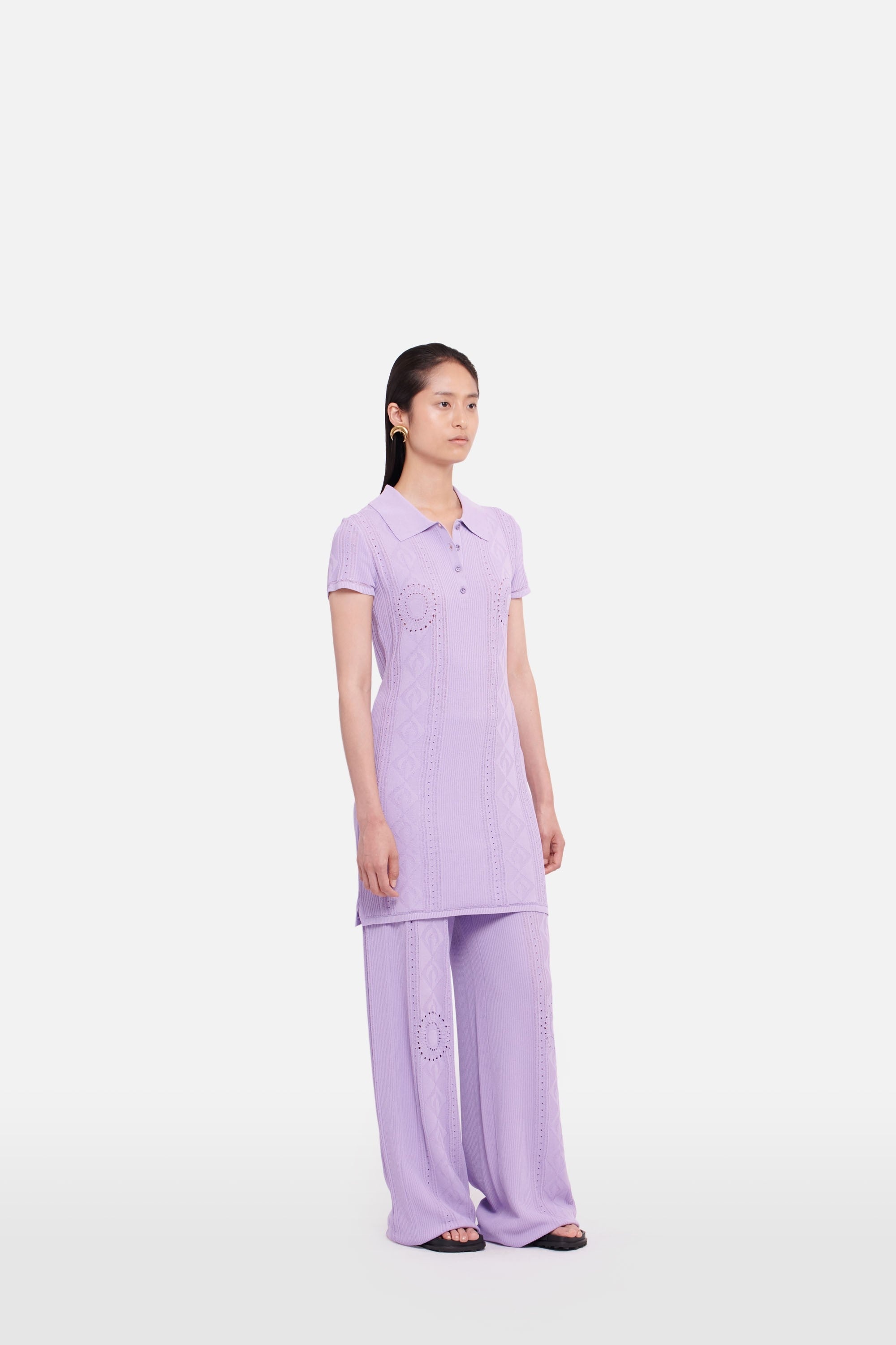 Pointelle Knitted Tennis Court Dress - 2