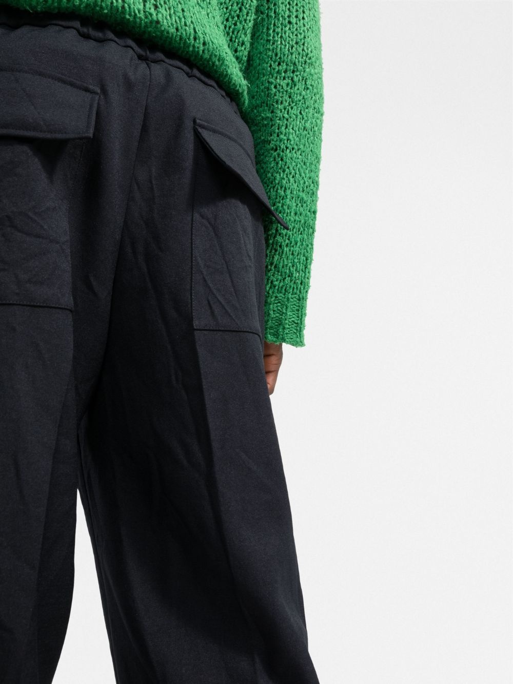 straight leg cotton trousers - 8