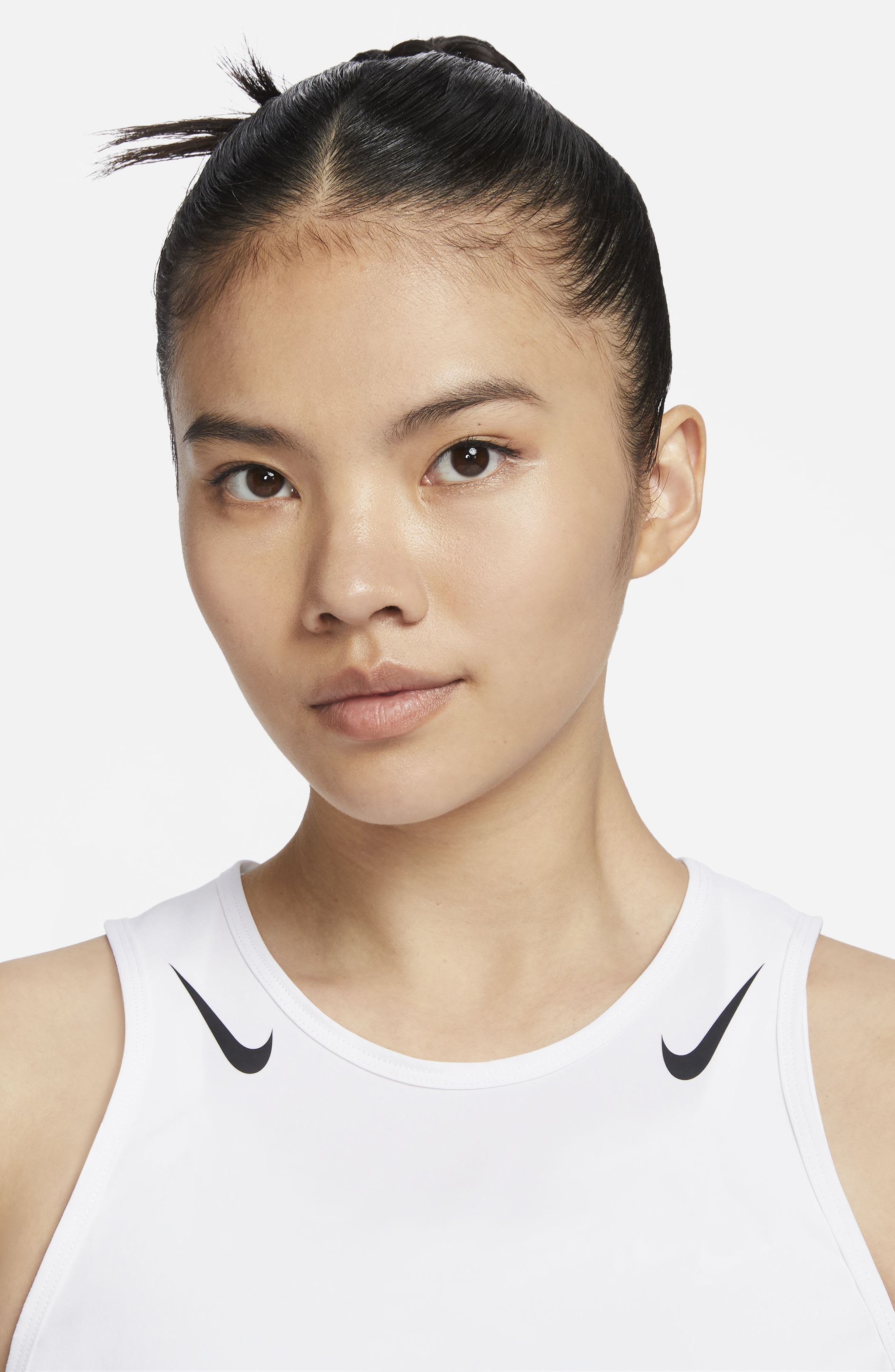 Nike AeroSwift Dri-FIT ADV Crop Running Tank Top in 100 White/black at Nordstrom - 5
