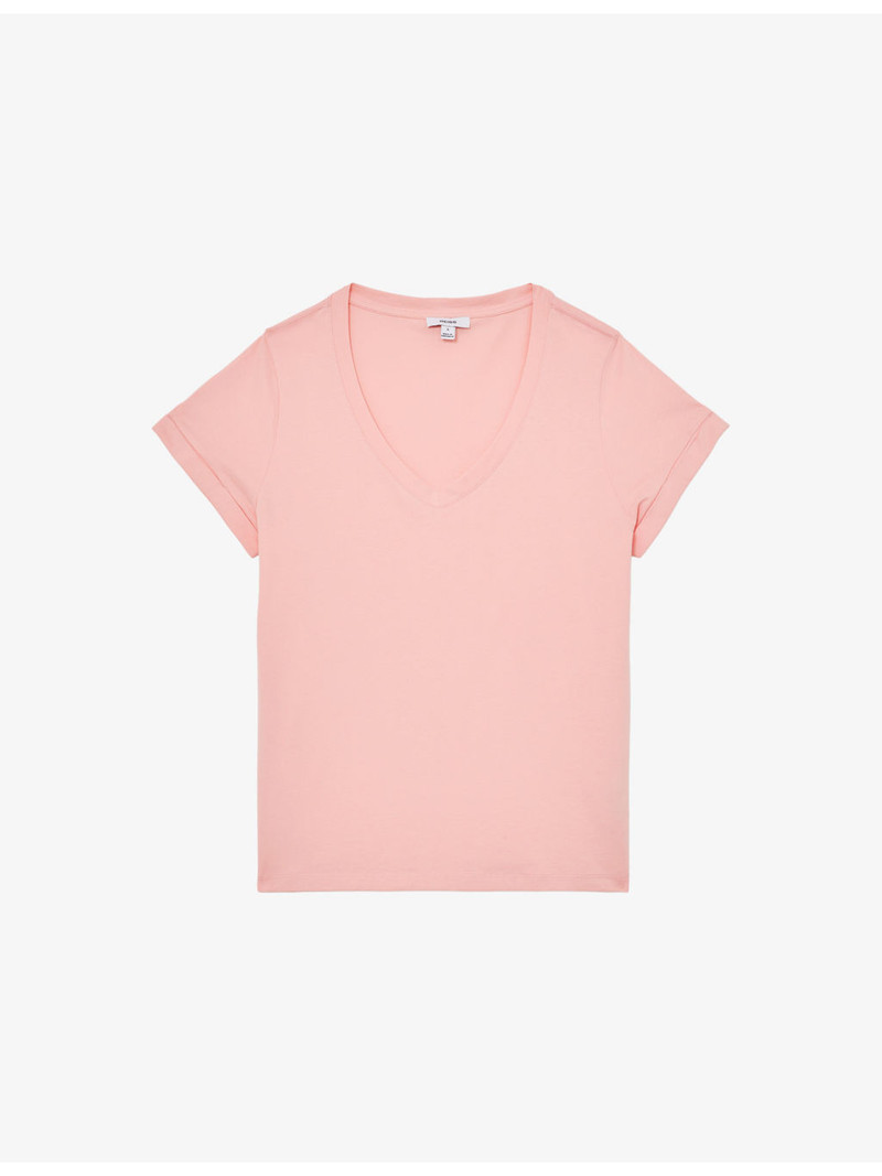Luna V-Neck Cotton-Jersey T-Shirt 1