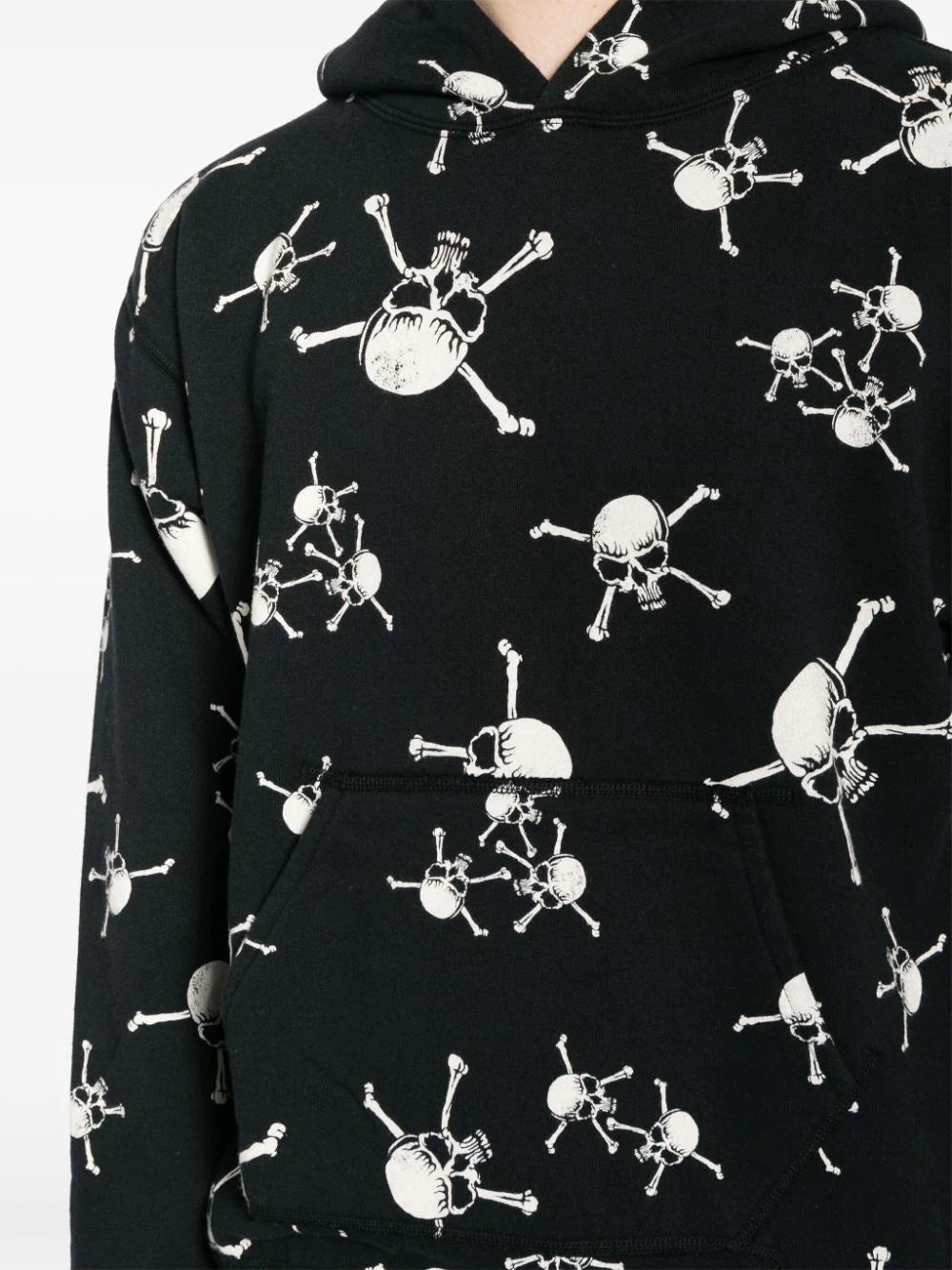 SKULL-PRINT COTTON HOODIE - 5