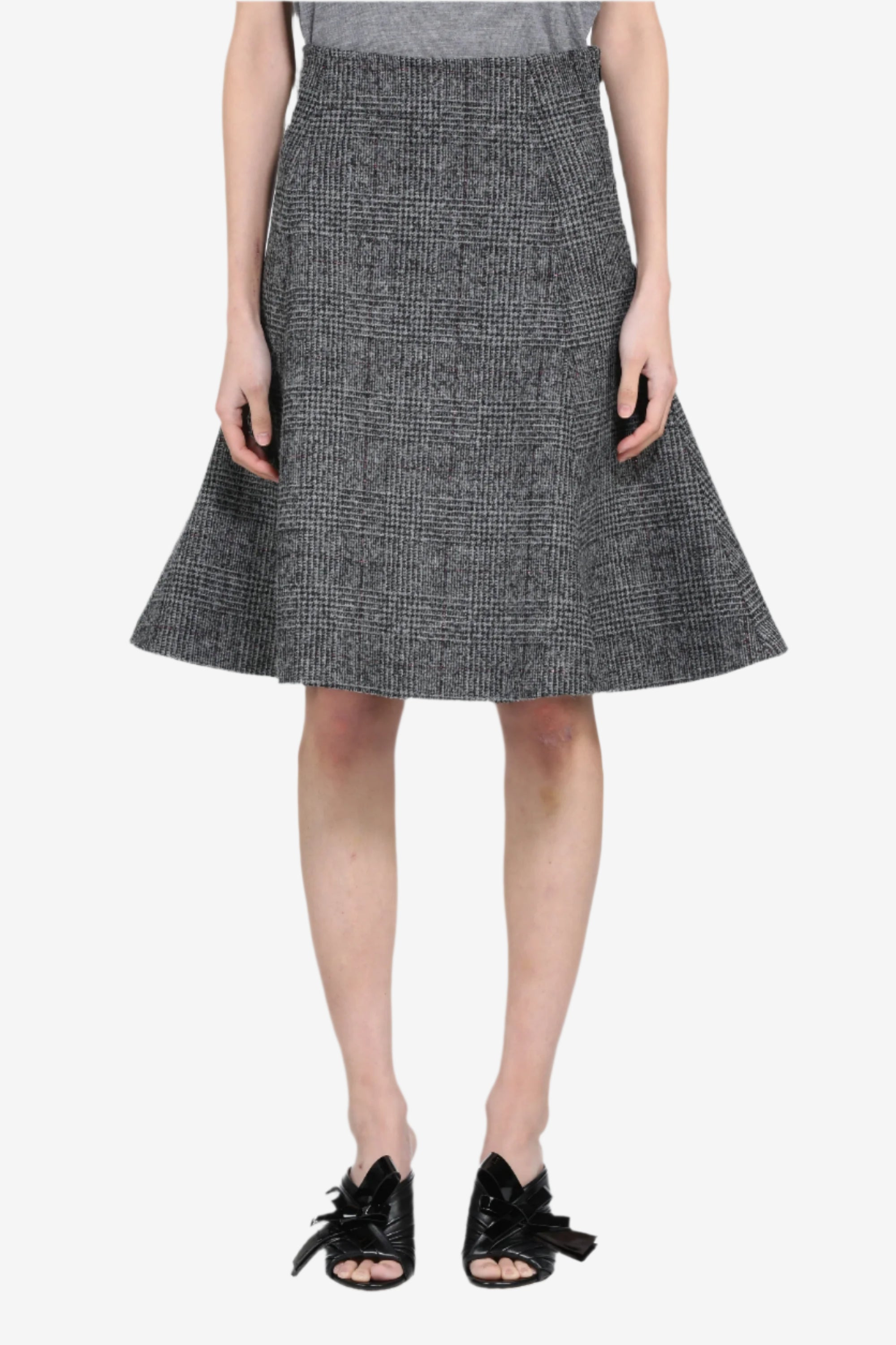 CHECKERED FLARED SKIRT - 1