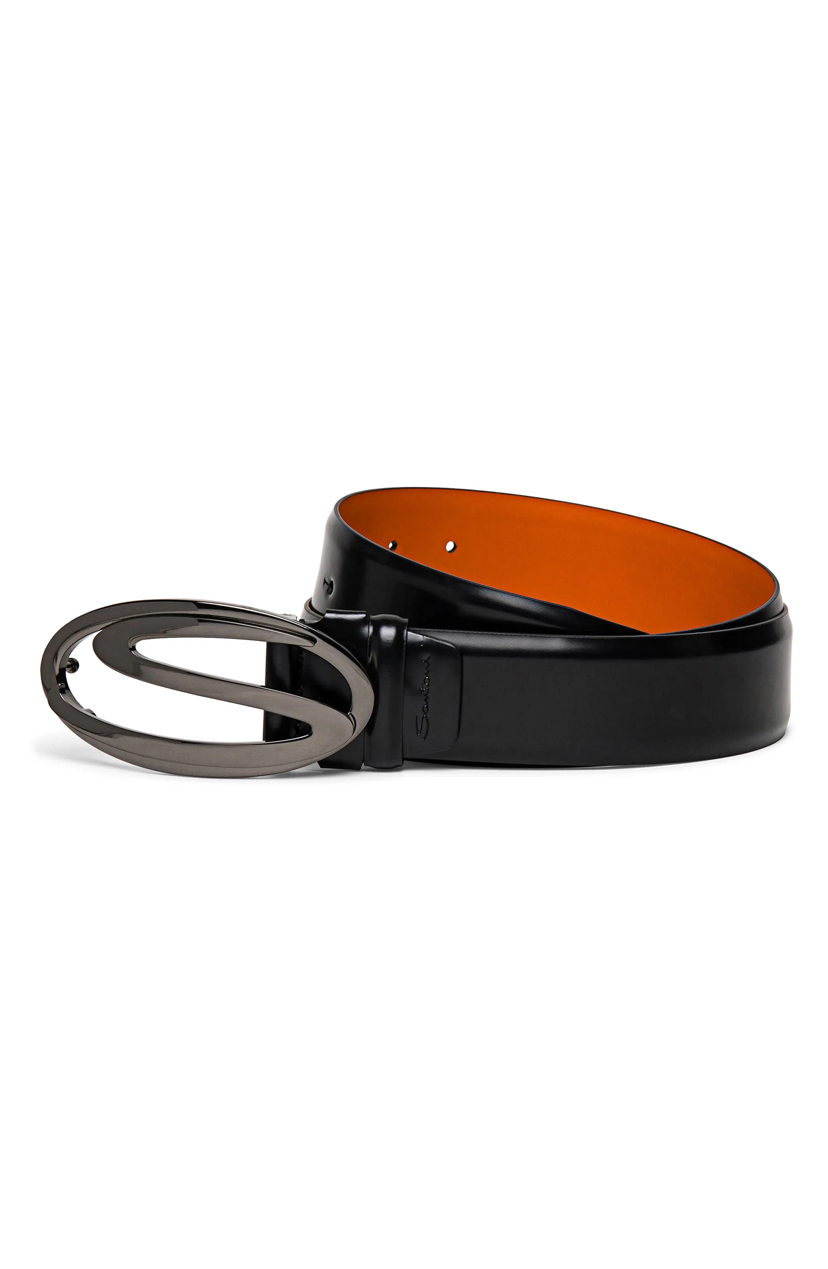 Reversible Logo Buckle Leather Belt - 2