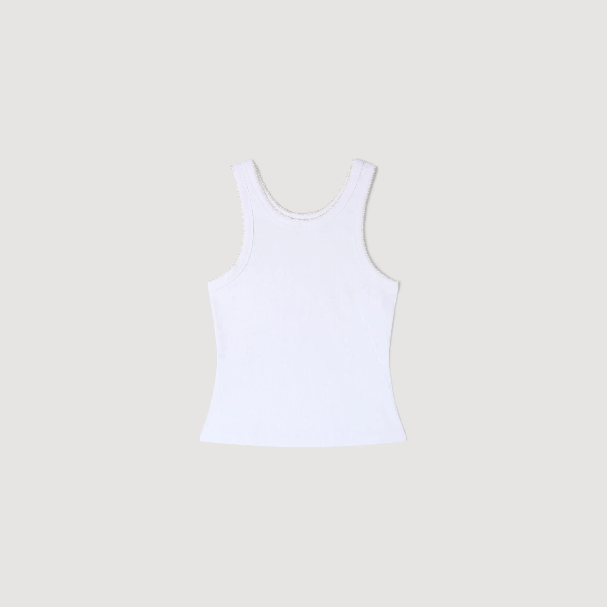 BEADED RIBBED VEST TOP - 1
