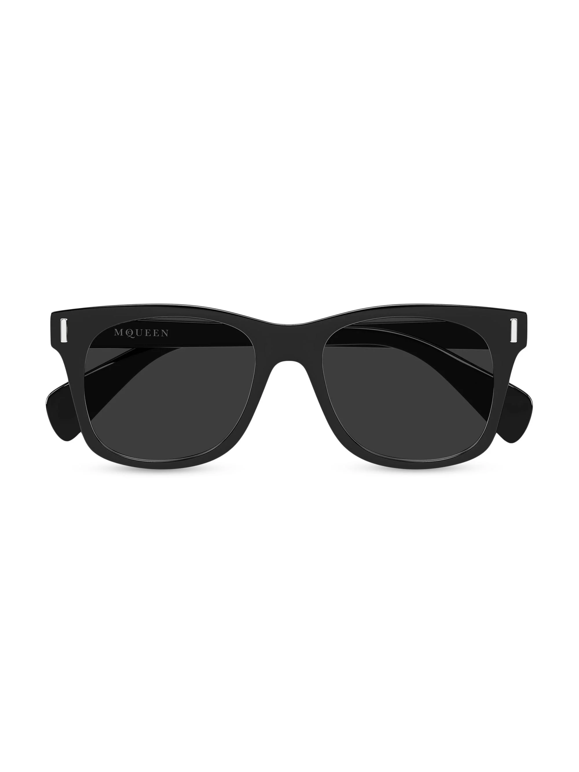 Men's T-Bar Rivet 52MM Square Sunglasses - Black - 1