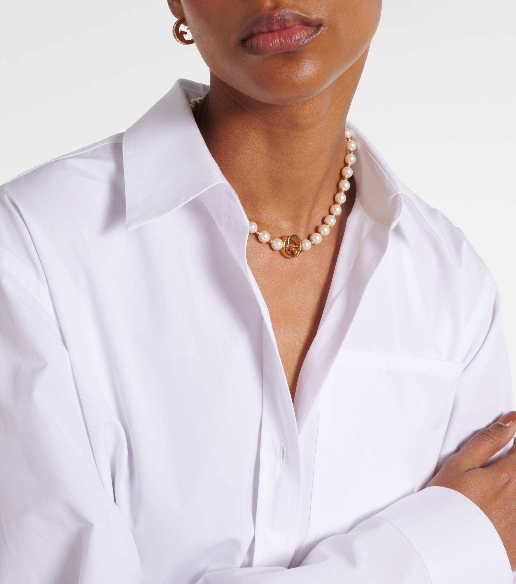 Interlocking G pearl necklace - 5