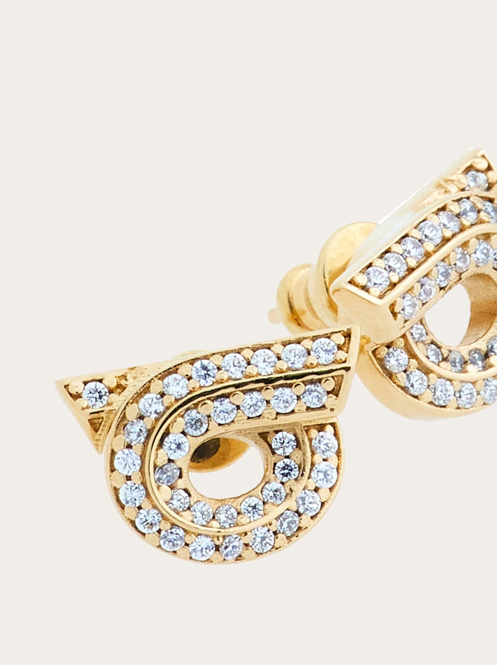 Gancini earrings with rhinestones - size 14 - 2