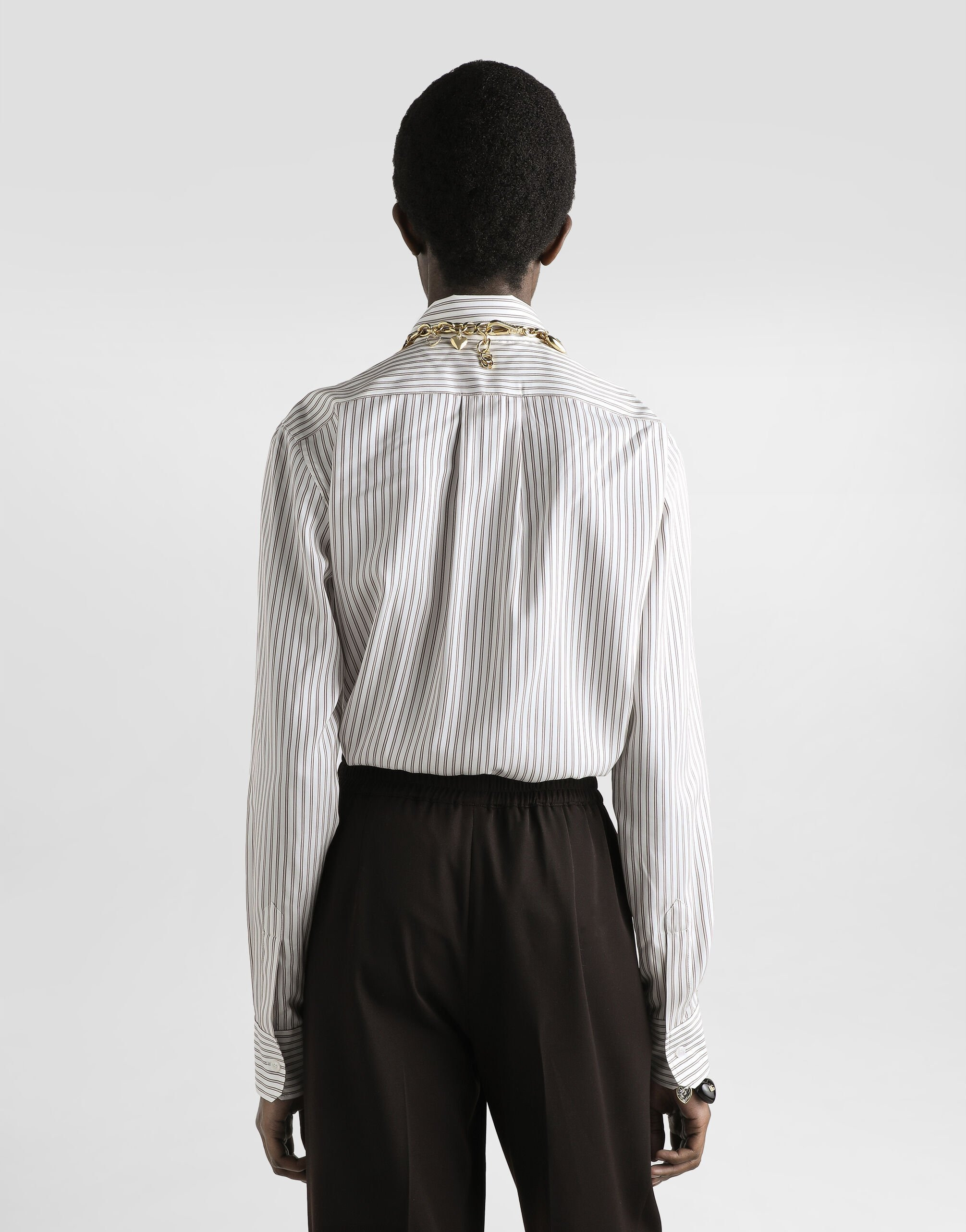 Silk shirt with striped print - 3