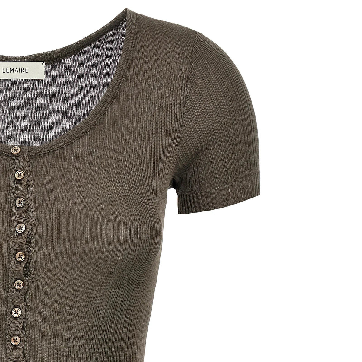 BUTTONED RIB BODY (DARK BROWN) - 4