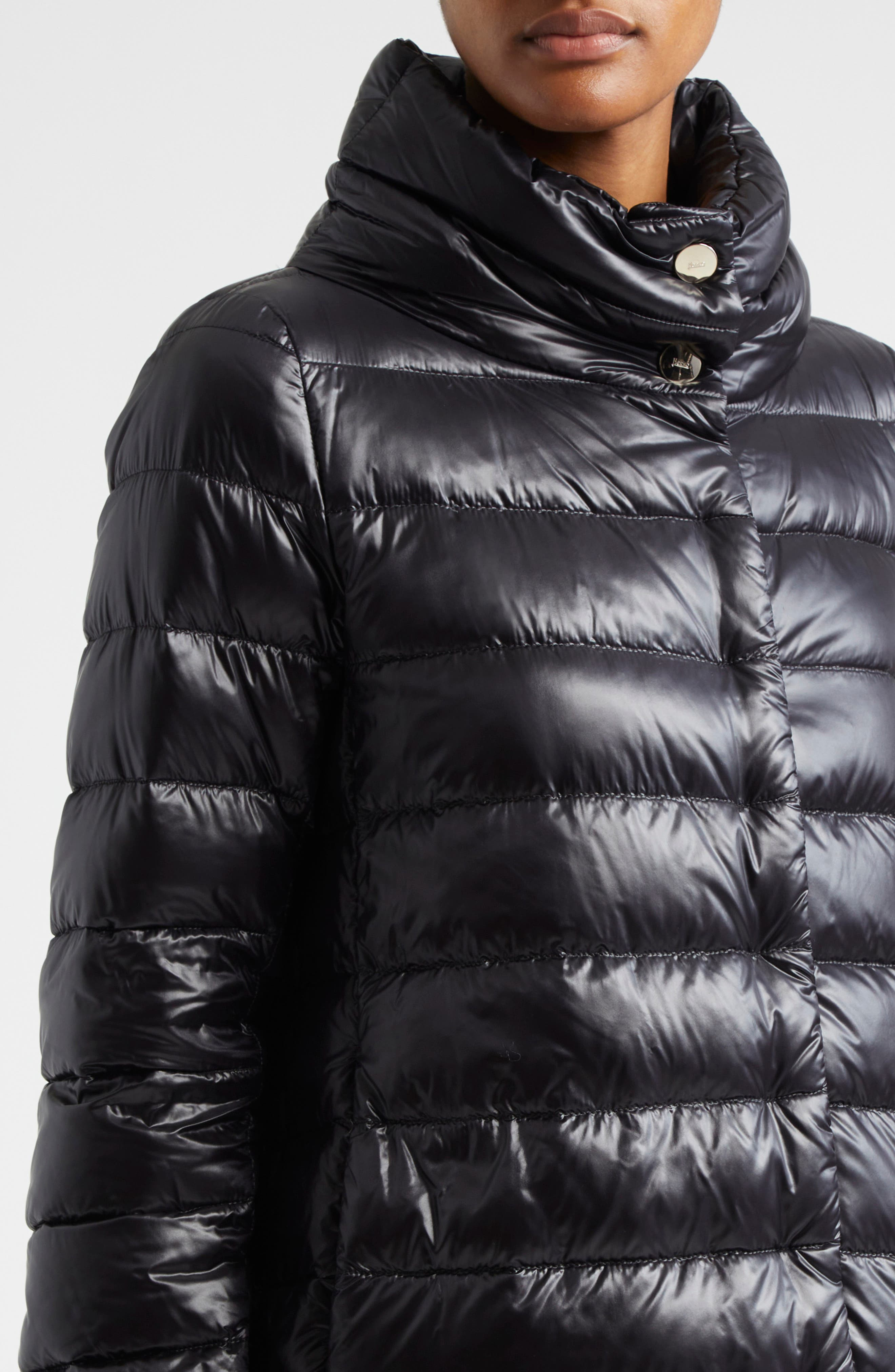 Herno Amelia Water Resistant High-Low Down Jacket in Black at Nordstrom - 4