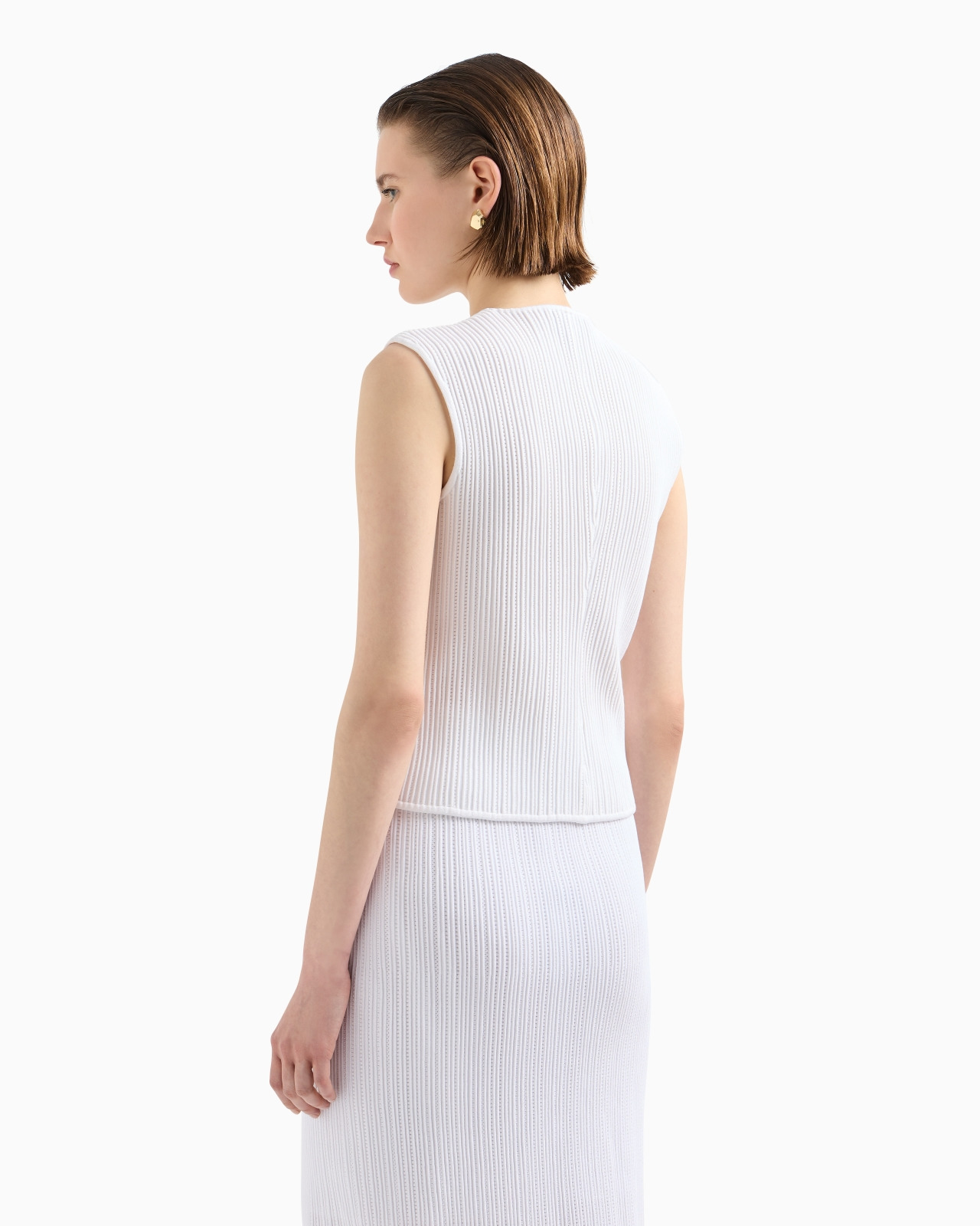 PERFORATED OTTOMAN FABRIC WAISTCOAT - 3