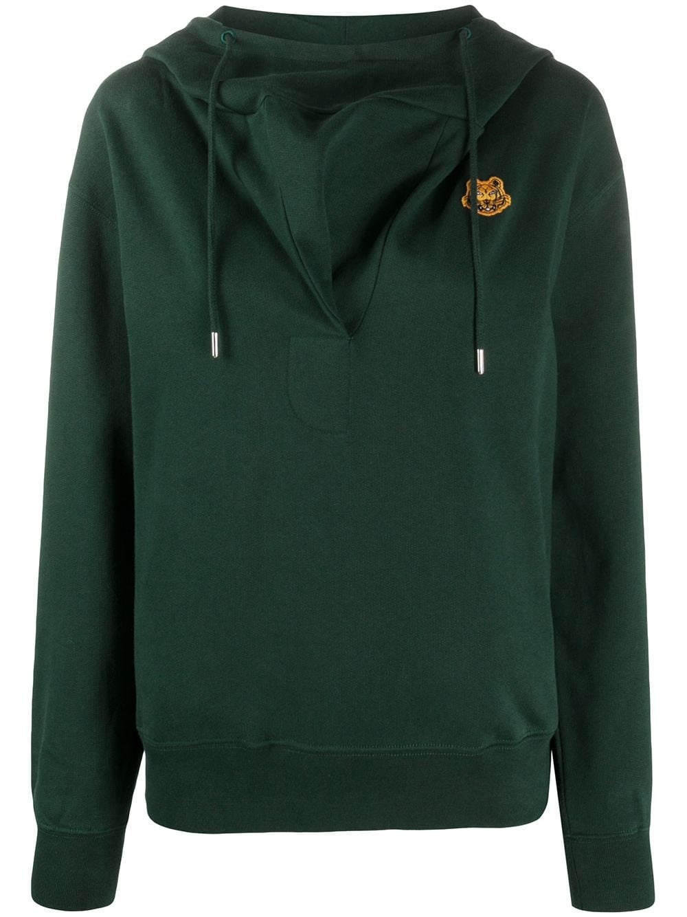 mock neck Tiger hoodie - 1