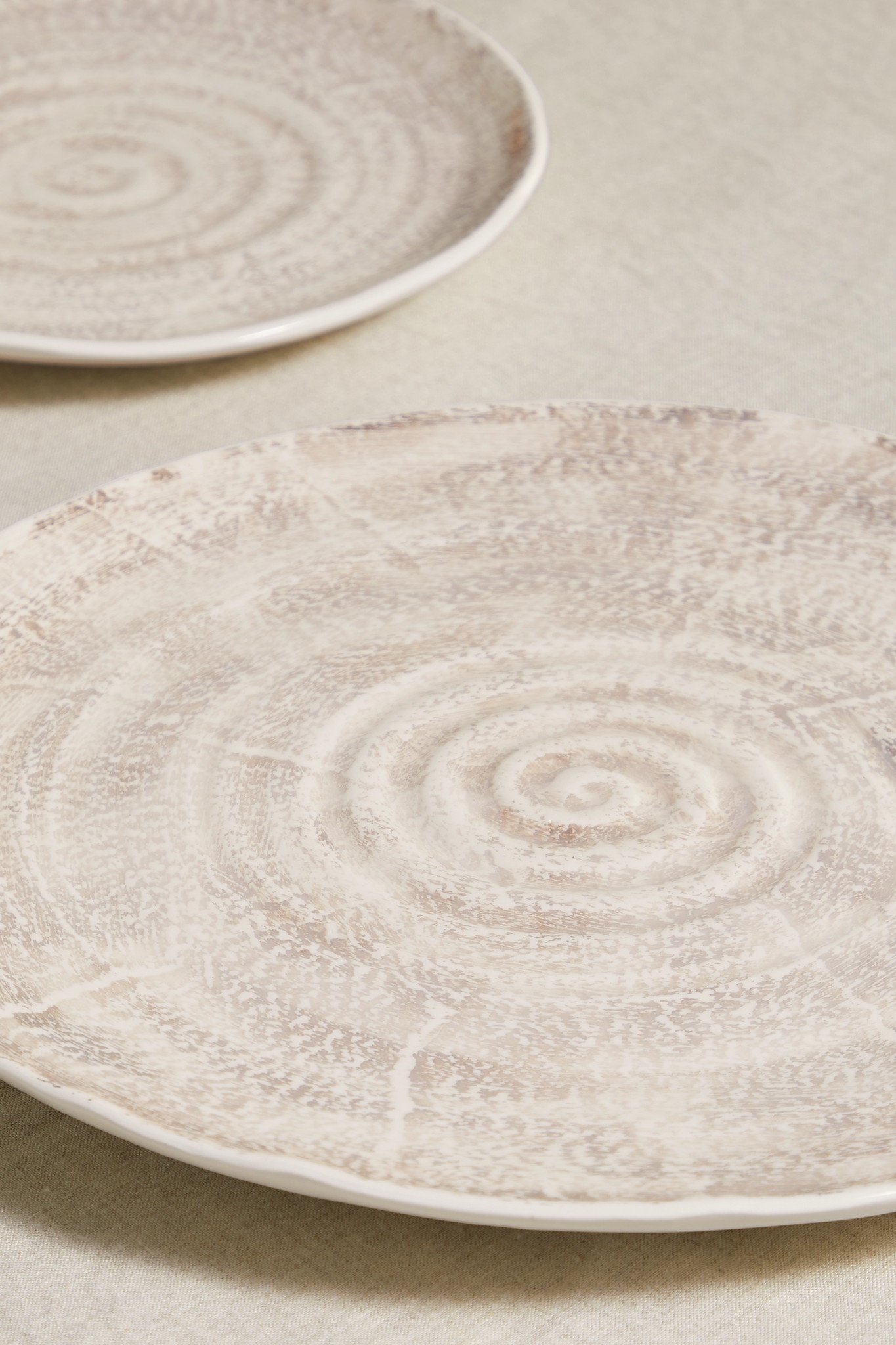 Set of two glazed ceramic plates - 4