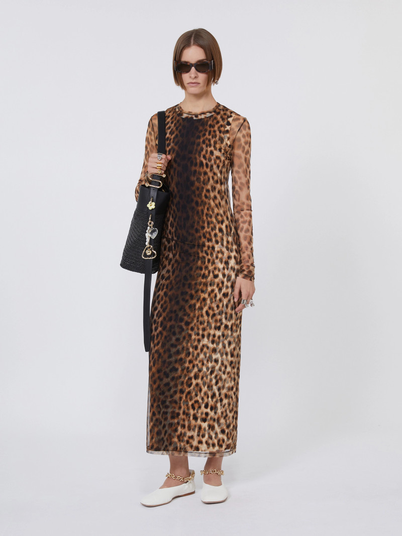 Sportmax ESORDIO Fitted tulle jersey dress - BEIGE SHADED outlook