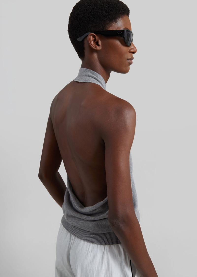 Nimi Knit Halter Top - Grey 3