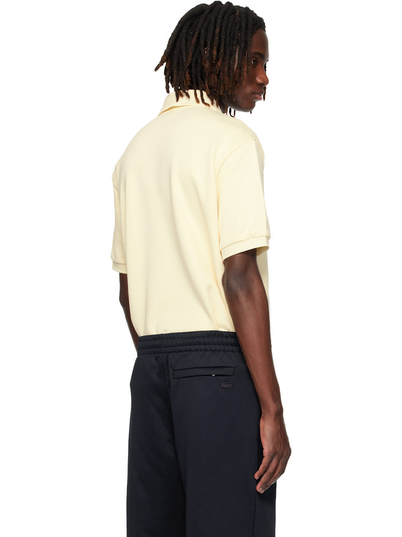 Beige Loose Fit Badge Accent Fleece Polo 3