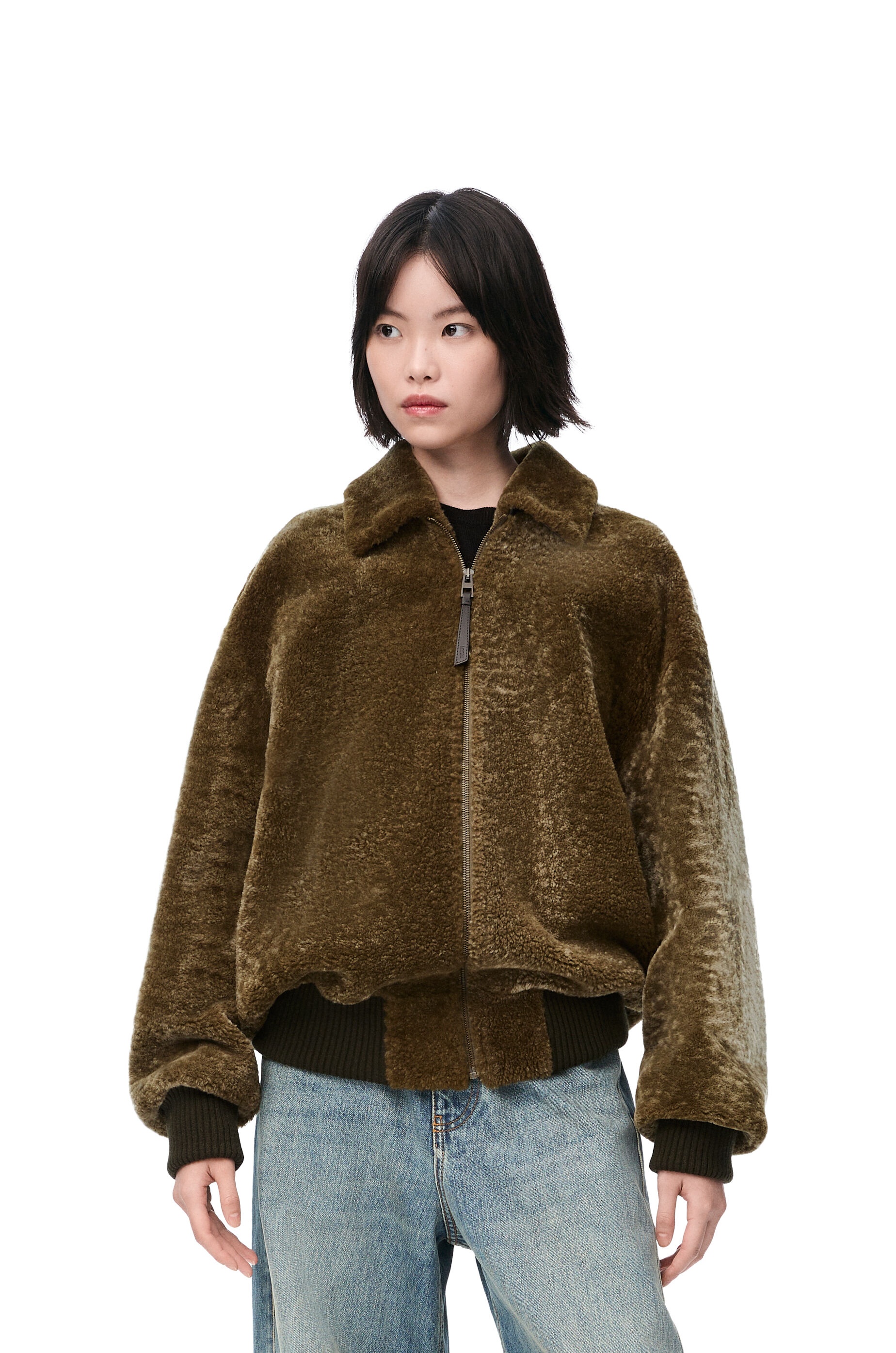 Zip-up jacket in shearling - 3