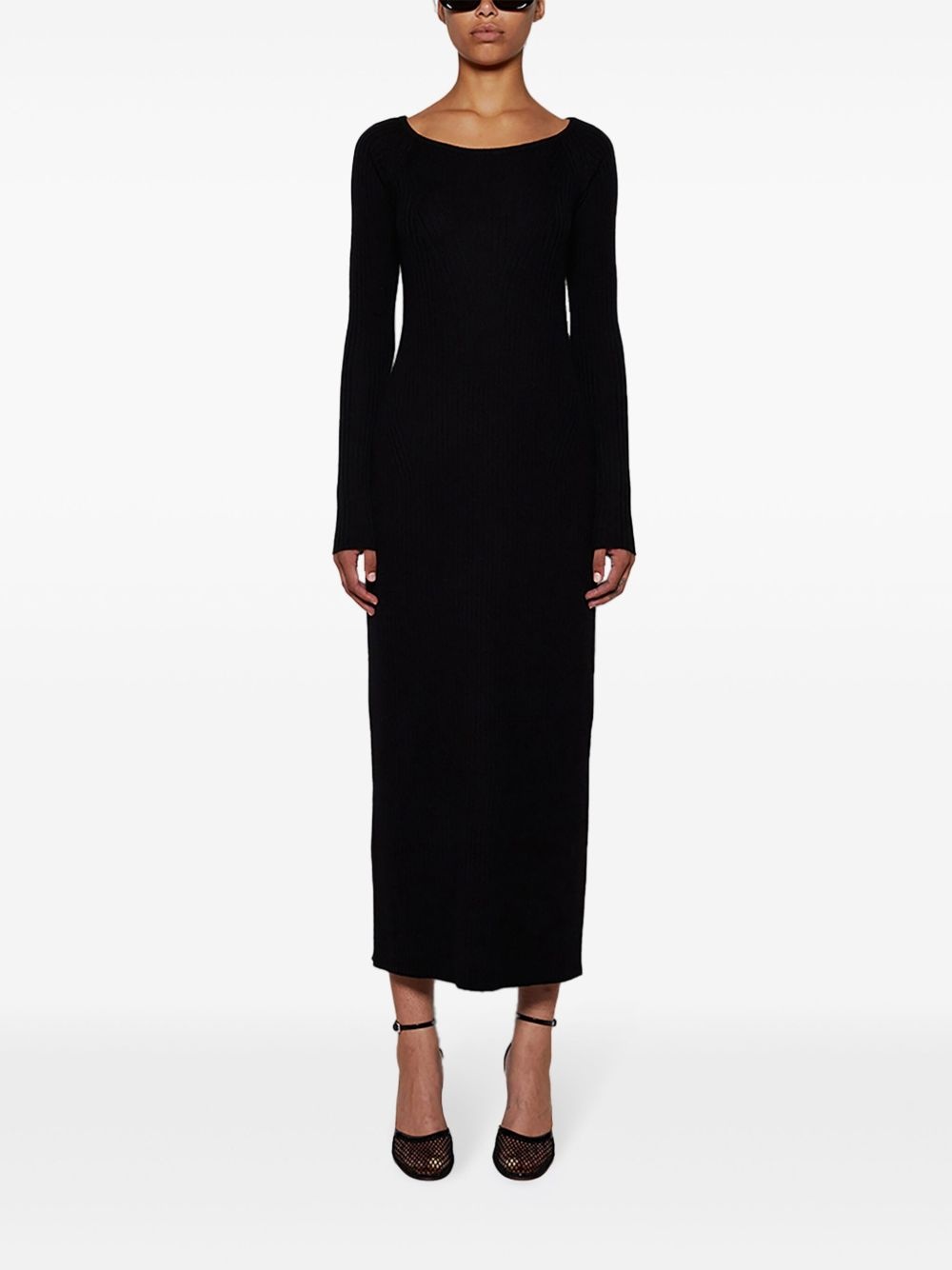 wool-cashmere knitted dress - 3