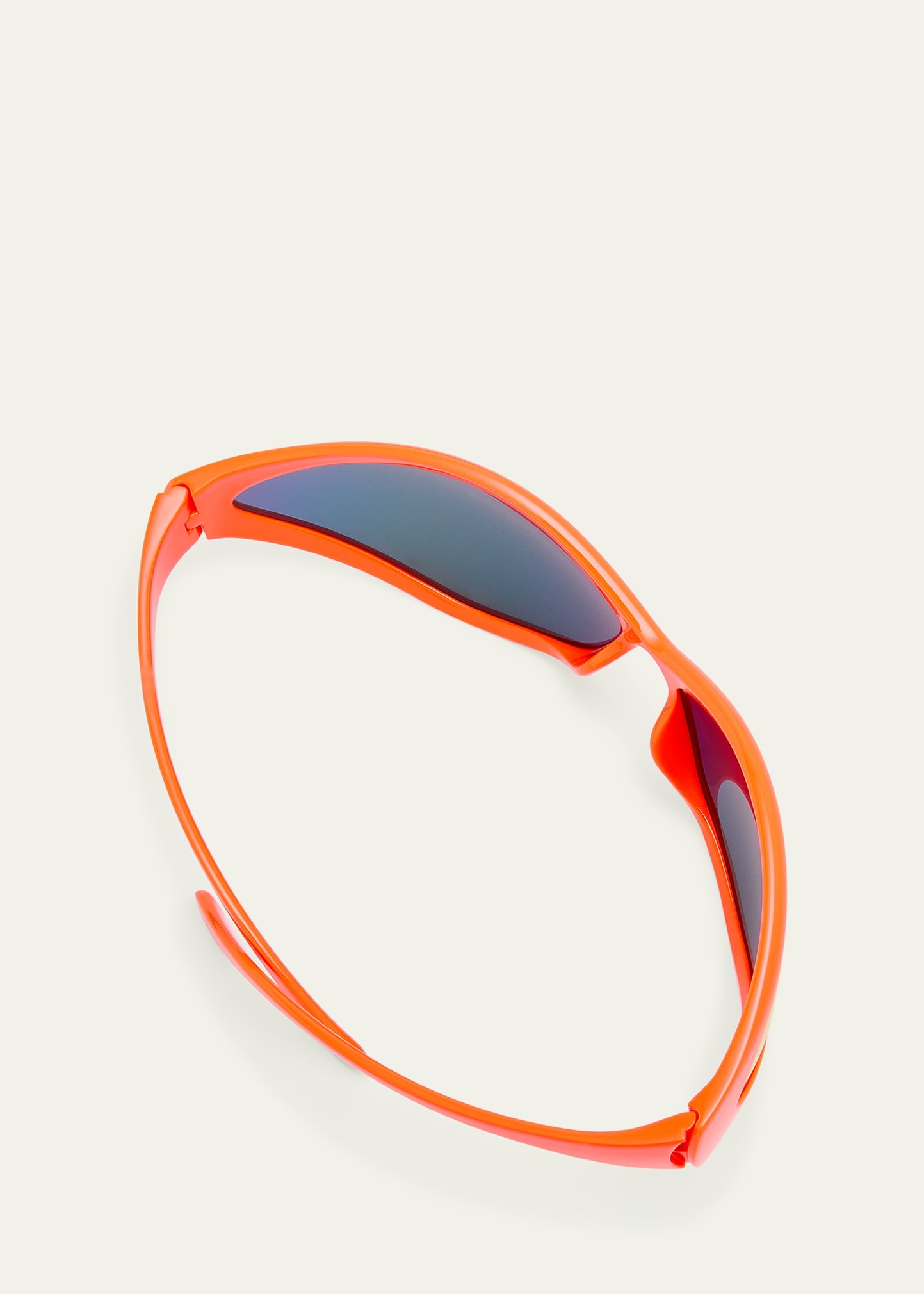 90s Oval Mirrored Injected Nylon Wrap Sunglasses - 5