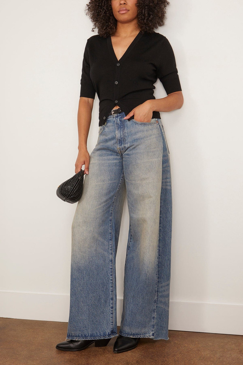 R13 Insert D'Arcy Loose Jean in Vintage Indigo Colorblock outlook