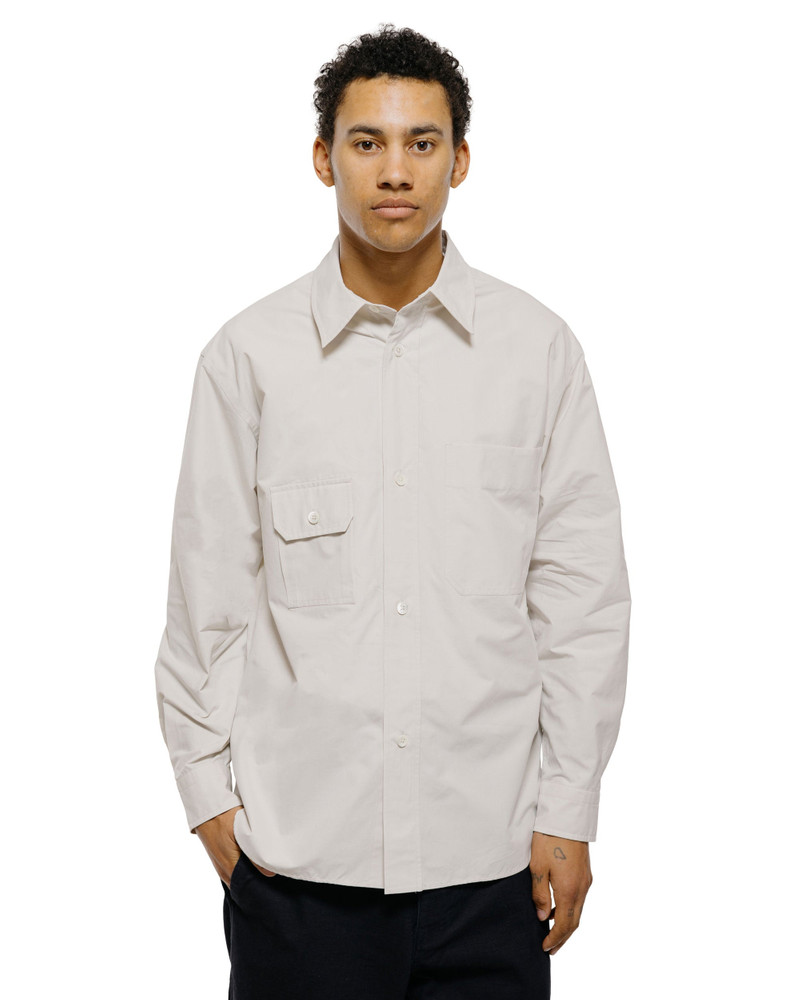 MARGARET HOWELL Odd Pocket Shirt Yarn Dye Cotton Poplin Parchment outlook