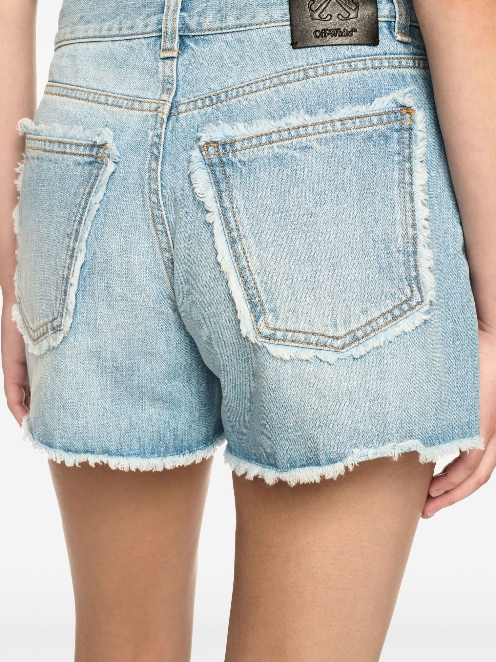 frayed denim shorts - 5