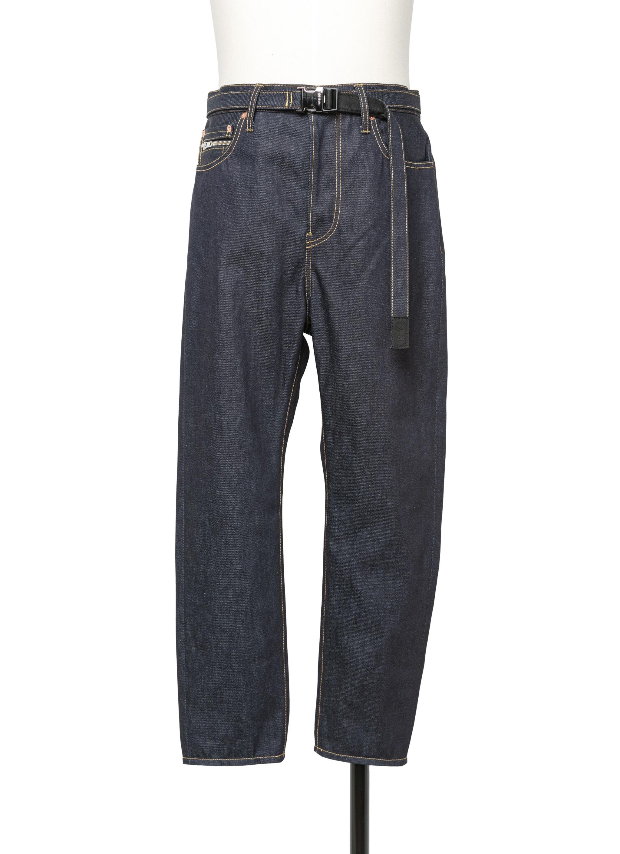 Cropped Tapered Denim Pants - 1