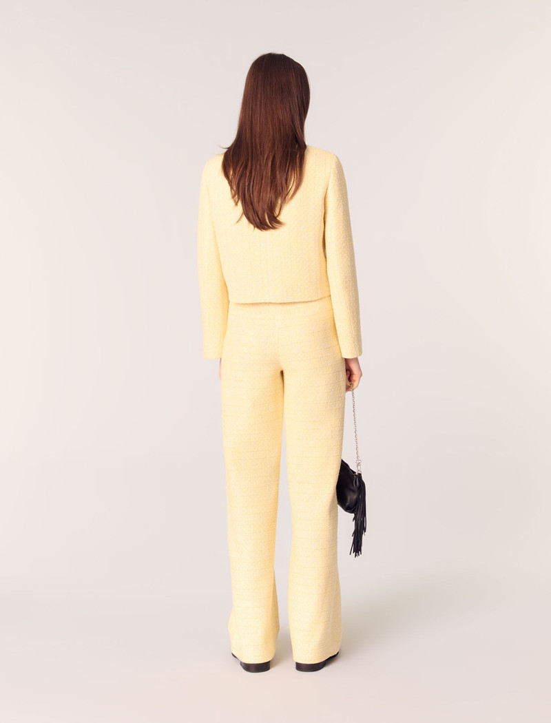 Straight-leg tweed/lurex trousers 4