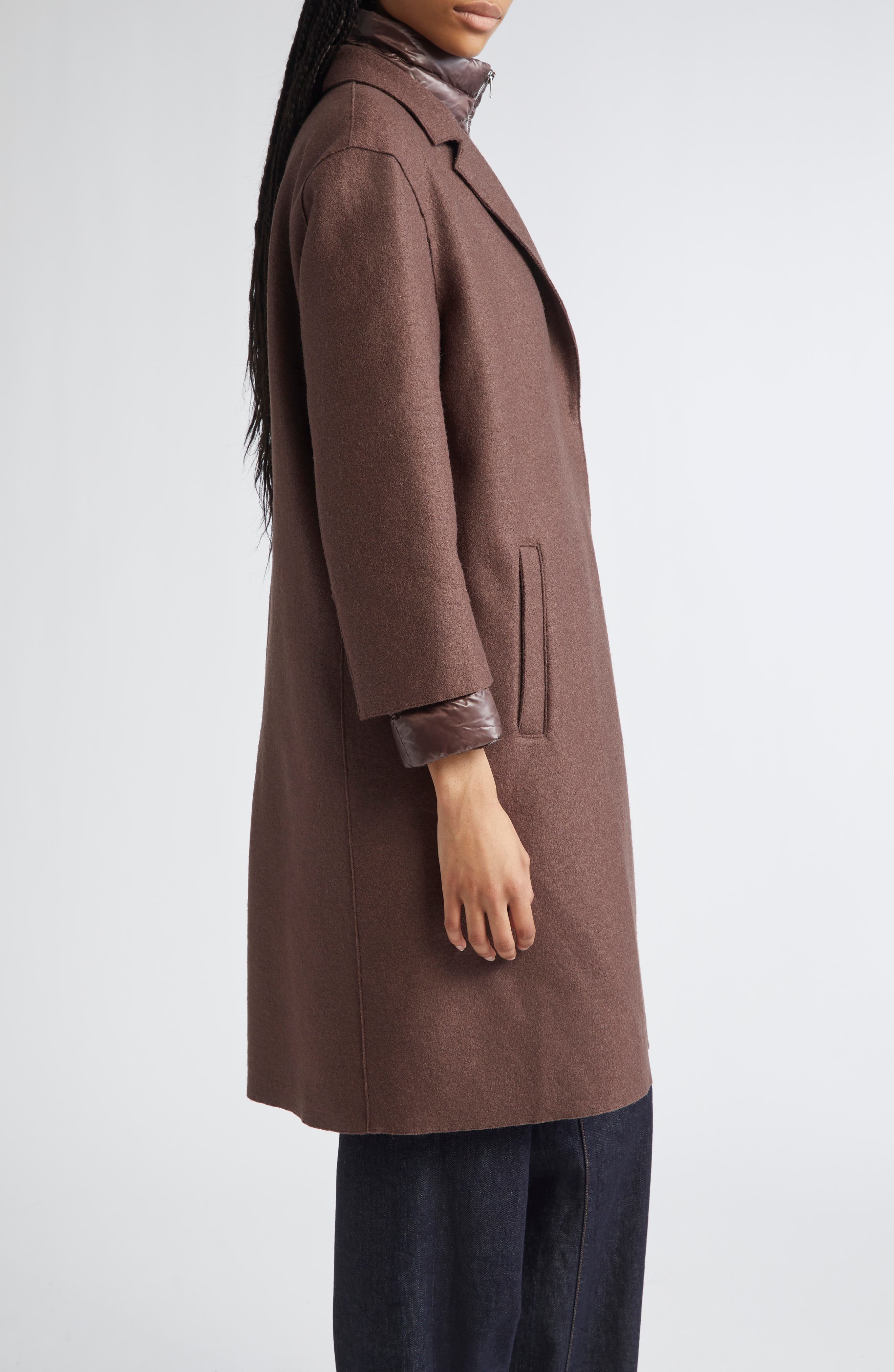 Herno Layered Mixed Media Down Jacket in Fondente at Nordstrom - 4