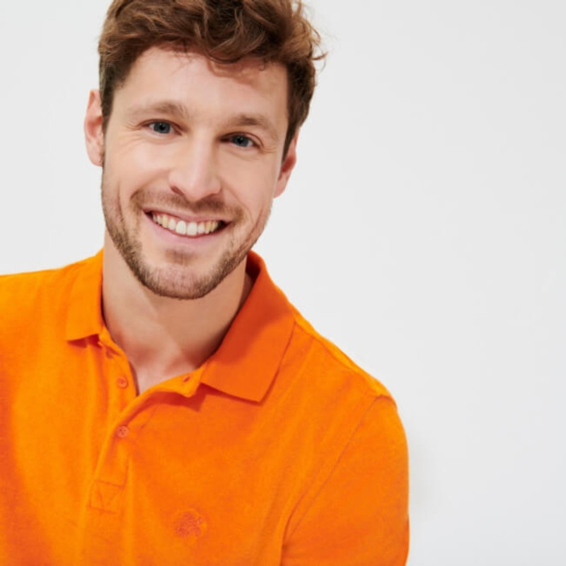 Men Terry Polo Shirt Solid 7