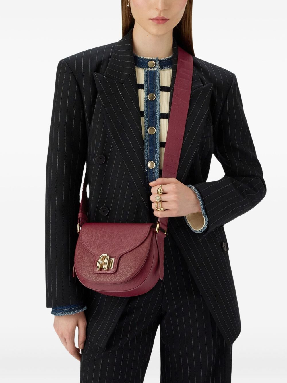 Lotus curved-flap cross body bag - 2