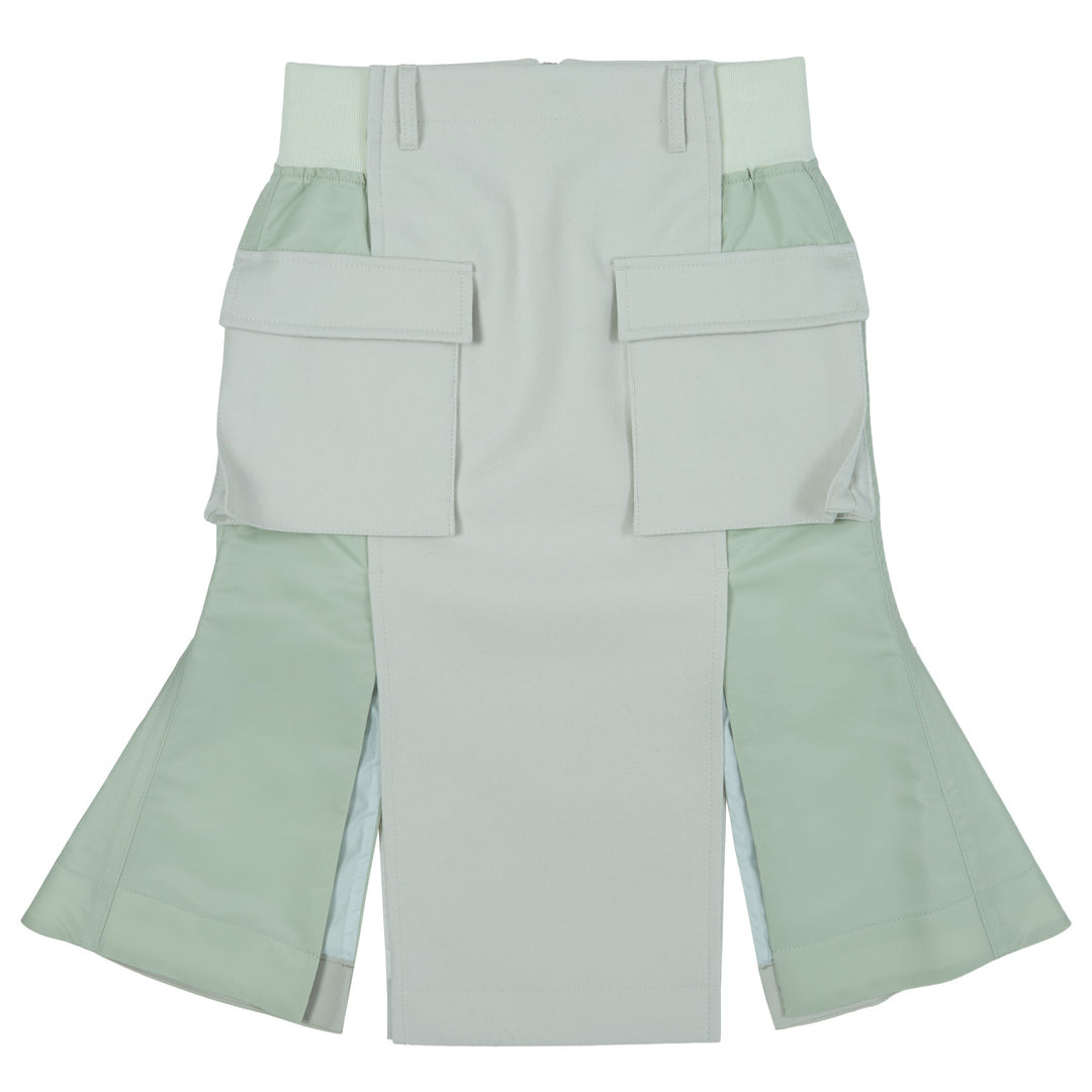Wool Melton x Nylon Twill Skirt - 1