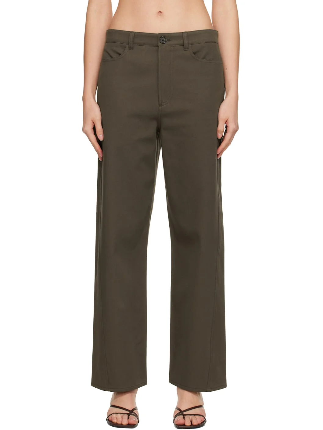 Brown Relaxed Twisted Trousers - 1