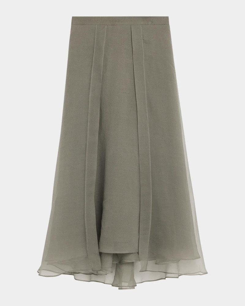 Layered Crispy Silk Maxi Circle Skirt 1