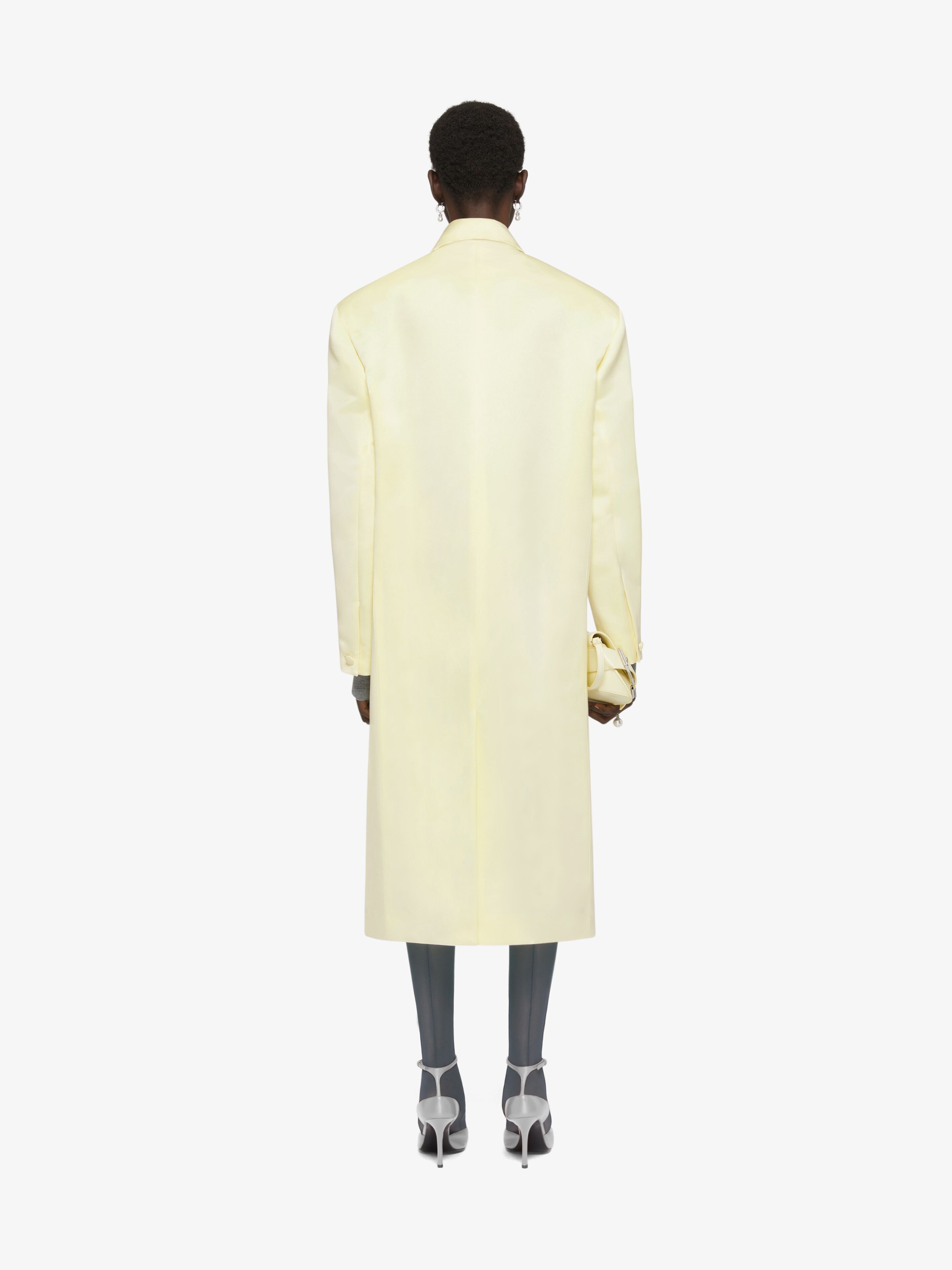 COAT IN SILK SATIN DUCHESSE - 4