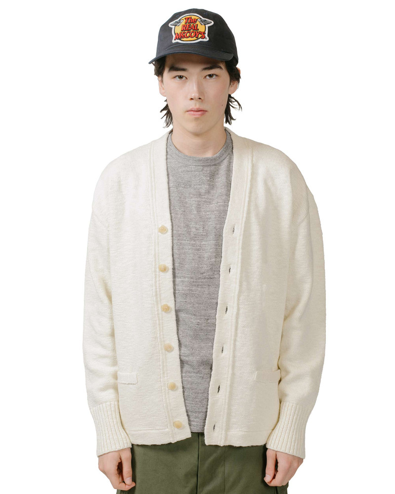The Real McCoys MC24016 Cotton Summer Cardigan Ecru outlook