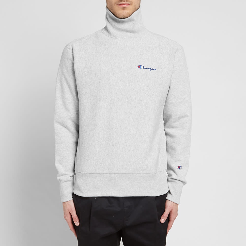 Champion Reverse Weave Small Script Mock Neck Sweat - 4