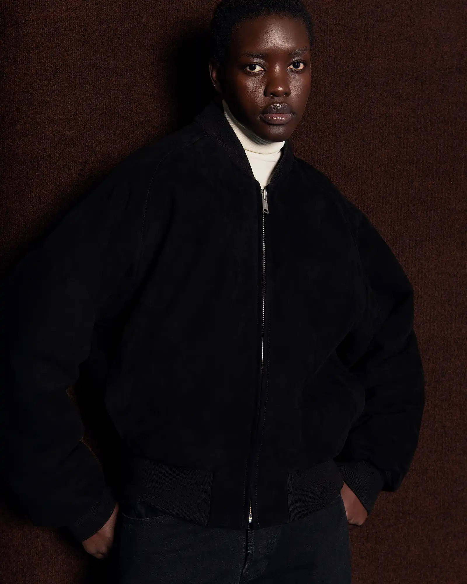 RAGLAN BOMBER BLACK SUEDE - 5